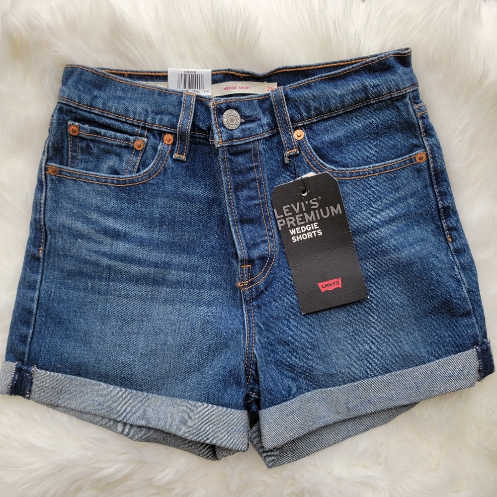 Levi's Wedgie Medium Wash Denim Shorts